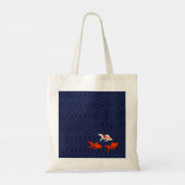 Fantail Goldfish op Seigaiha Wave Pattern Japans Tote Bag (Achterkant)
