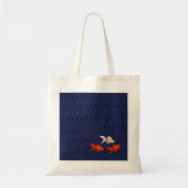 Fantail Goldfish op Seigaiha Wave Pattern Japans Tote Bag (Voorkant)