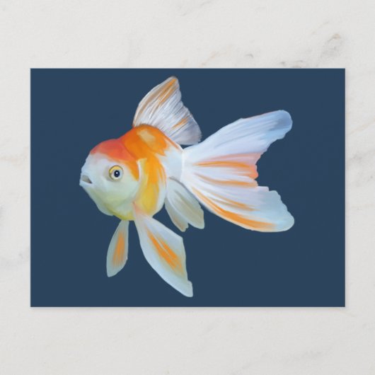 Fantail Goldfish Waterverf Briefkaart (Voorkant)
