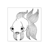 Fantail goudvis rubberen stempel (Afrduk)