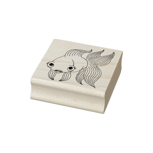 Fantail goudvis rubberen stempel (Stempel)