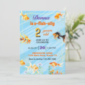 Fantail goudvissen zwemmen elke leeftijd verjaarda kaart (Staand voorkant)