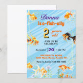 Fantail goudvissen zwemmen elke leeftijd verjaarda kaart (Voorkant / Achterkant)