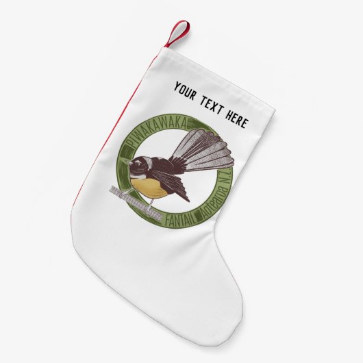 Fantail New Zealand Bird Kleine Kerstsok (Voorkant (Hangend))