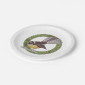 Fantail New Zealand Bird Papieren Bordje (Gekanteld)