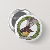 Fantail New Zealand Bird Ronde Button 5,7 Cm (Voorkant /achterkant)