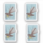 Fantail New Zealand bird Vector Sticker (Voorkant)