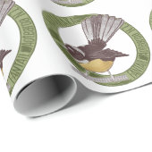 Fantail New Zealand Native Bird Aotearoa NZ Cadeaupapier (Rol Hoek)