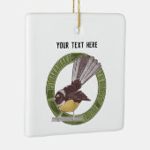 Fantail New Zealand Native Bird Aotearoa NZ Keramisch Ornament (Rechts)