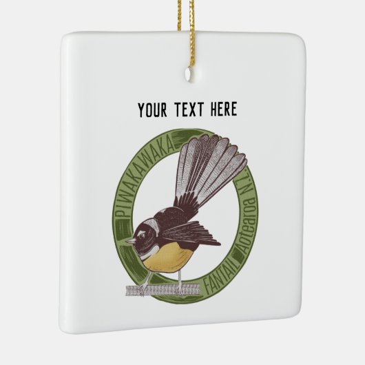 Fantail New Zealand Native Bird Aotearoa NZ Keramisch Ornament (Rechts)