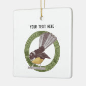 Fantail New Zealand Native Bird Aotearoa NZ Keramisch Ornament (Links)