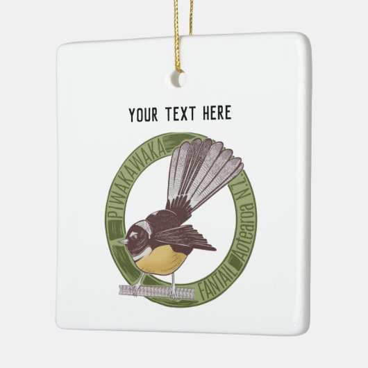 Fantail New Zealand Native Bird Aotearoa NZ Keramisch Ornament (Links)