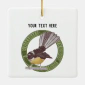 Fantail New Zealand Native Bird Aotearoa NZ Keramisch Ornament (Achterkant)