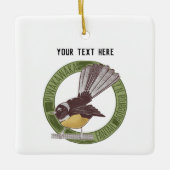 Fantail New Zealand Native Bird Aotearoa NZ Keramisch Ornament (Voorkant)