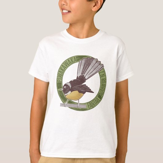 Fantail New Zealand Native Bird Aotearoa NZ T-shirt (Voorkant)