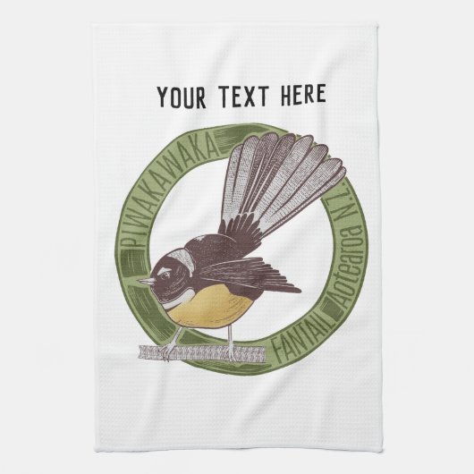 Fantail New Zealand Native Bird Aotearoa NZ Theedoek (Verticaal)