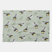 Fantail NZ Native birds Patroon Theedoek (Horizontaal)