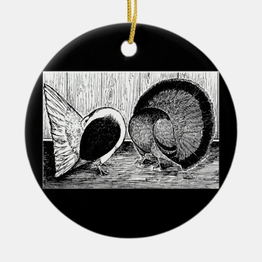 Fantail Pair Keramisch Ornament (Voorkant)