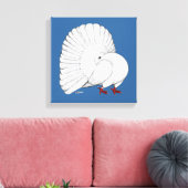 Fantail Pigeon White Canvas Afdruk (Insitu (Woonkamer))