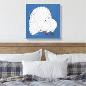 Fantail Pigeon White Canvas Afdruk (Insitu (Slaapkamer))