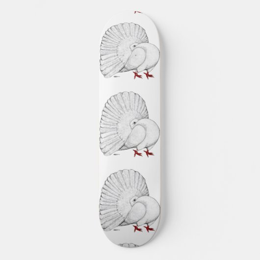 Fantail Pigeon White Persoonlijk Skateboard (Voorkant)