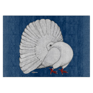 Fantail Pigeon White Snijplank