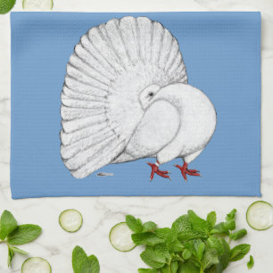Fantail Pigeon White Theedoek