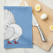 Fantail Pigeon White Theedoek (Quarter Fold)
