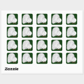 Fantail Pigeon White Vierkante Sticker (Vel)