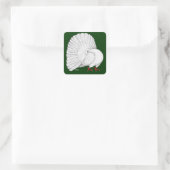 Fantail Pigeon White Vierkante Sticker (Tas)
