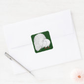 Fantail Pigeon White Vierkante Sticker (Envelop)