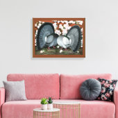 Fantail Pigeons Matched Pair Canvas Afdruk (Insitu (Woonkamer))