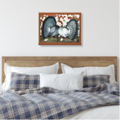 Fantail Pigeons Matched Pair Canvas Afdruk (Insitu (Slaapkamer))