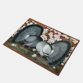 Fantail Pigeons Matched Pair Deurmat (Schuin)