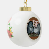 Fantail Pigeons Matched Pair Keramische Bal Ornament (Links)
