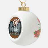 Fantail Pigeons Matched Pair Keramische Bal Ornament (Rechts)