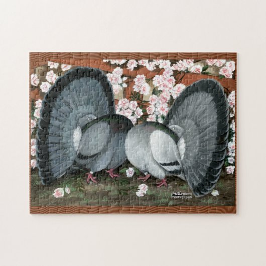 Fantail Pigeons Matched Pair Legpuzzel (Horizontaal)