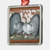 Fantail Pigeons Matched Pair Metalen Ornament (Links)