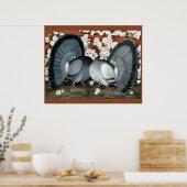 Fantail Pigeons Matched Pair Poster (Keuken)