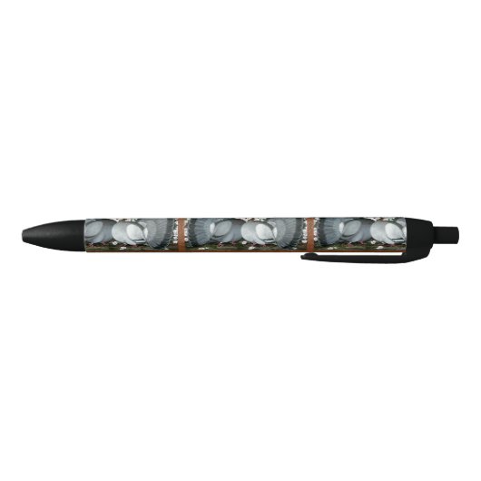 Fantail Pigeons Matched Pair Zwarte Inkt Pen (Bodem)