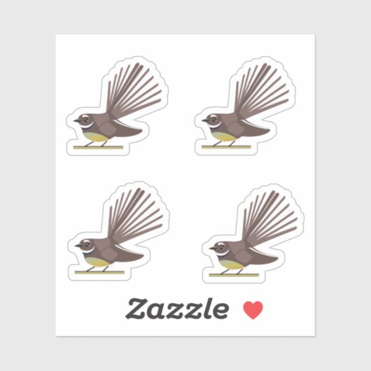 fantail sq geen achtergrond sticker (Vel)