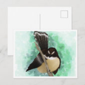 Fantail Water Color Digitale Kunst Briefkaart (Voorkant / Achterkant)