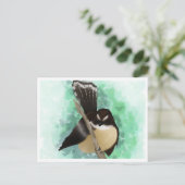 Fantail Water Color Digitale Kunst Briefkaart (Staand voorkant)