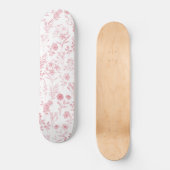 Fantair Roos Gold Flowers White Pattern Persoonlijk Skateboard (Voorkant)