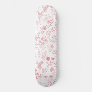 Fantair Roos Gold Flowers White Pattern Persoonlijk Skateboard