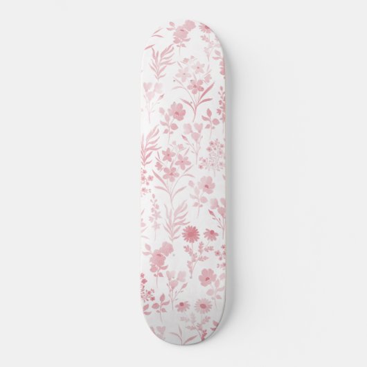 Fantair Roos Gold Flowers White Pattern Persoonlijk Skateboard (Voorkant)