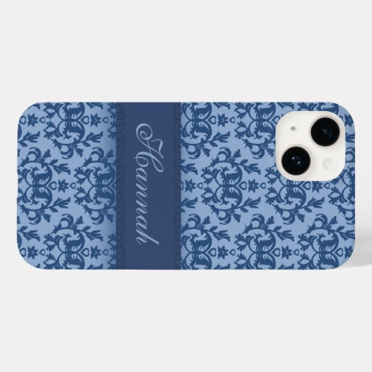 Fantair vodderpoeder blauw, aangepaste naam Case-Mate iPhone case (Achterkant (horizontaal))