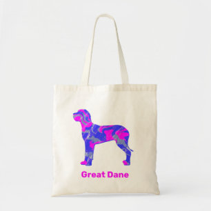 Fantane Dog Silhouette Crazy Hot Pink Tote Bag