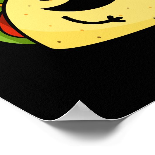 Fantas-taco Funny Fantastic Taco Pun Dark BG Poster (Hoek)