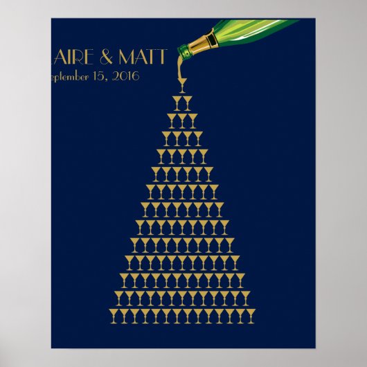 Fantasby Art Deco bruiloft die gastenboek ondertek Poster (Voorkant)